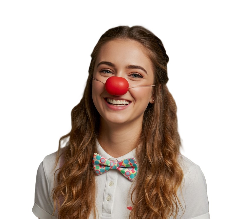 Enfermera usando indumentaria de metodologia clown