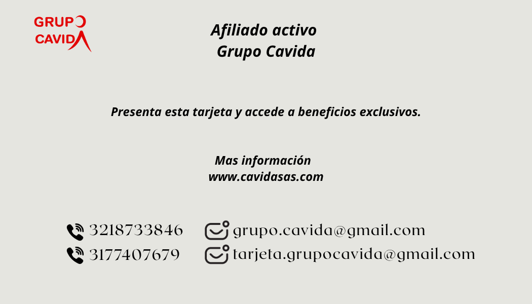 Imagen trasera de la tarjeta cavida